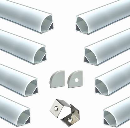 ABAJ (16x16mm) Aluminium Round LED Strip Lights LED Corner Channel Profile Pack of 8 0 W 100 cm Tube Light