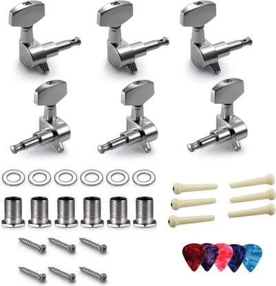 AMG Music Guitar Tuning Keys With Bridge Pin Guitar Machine Heads Pegs for Acoustic Guitar Automatic Analog Tuner