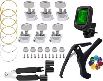 AMG Music Acoustic Guitar Tuner Keys Capo String Winder Guitar String with 5 picks Combo Automatic Analog Tuner