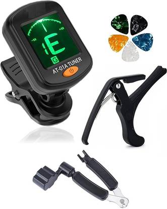 PENNYCREEK PC-Guitar Capo Tuner 10 Picks String Winder Cutter Automatic Digital Tuner