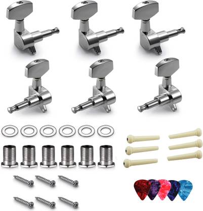 AMG Music Guitar Tuning Keys With Bridge Pin Guitar Machine Heads Pegs for Acoustic Guitar Automatic Analog Tuner