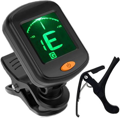 Urban Infotech Guitar Tuner 360 degree Rotational Electronic Digital Tuner and Capo Easy to Use Highly Accurate Clip-on Tuner - Best for Acoustic, Electric Guitar Violin Ukulele (with Capo) Guitar Tuner Automatic Digital Tuner