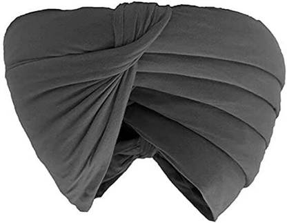 SIKH 6.25 Meters Grey FullVoile Cotton, Self Design Pagri