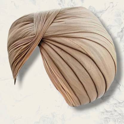 Amritsari Khakee 3.75 Meters Unstitch (Turban) FullVoile Cotton Self Design Solid Pagri