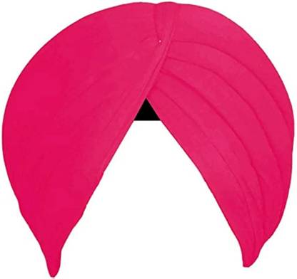SIKH Dark Pink 5.25 Meters UnStitch (Dastar) FullVoile Self Design, Solid Pagri