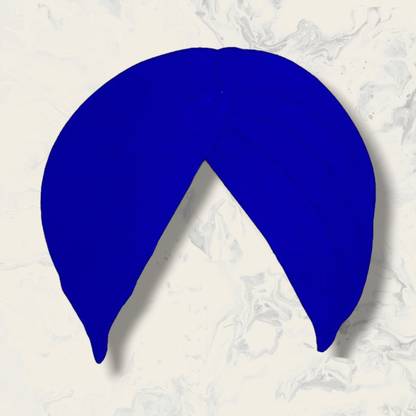 Amritsari Blue 3.75 Meters Unstitch (Turban) FullVoile Cotton Self Design Solid Pagri