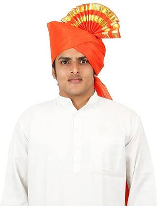 Maharashtrian Pheta Self Design Pagri
