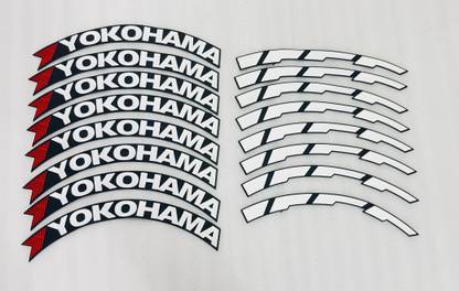 AUTO MT Yoko-hama Car Tyre Stickers Permanent Rubber for 4 Tyre Universal Tire-Stickers Turbo Charger
