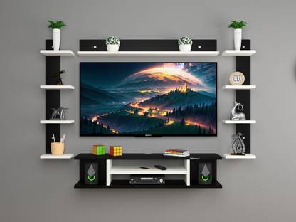 MACWUD Wall Mounted 55 Inch TV Unit For Living Room/Tv Set Up Box/ Tv Cabinate Engineered Wood TV Entertainment Unit