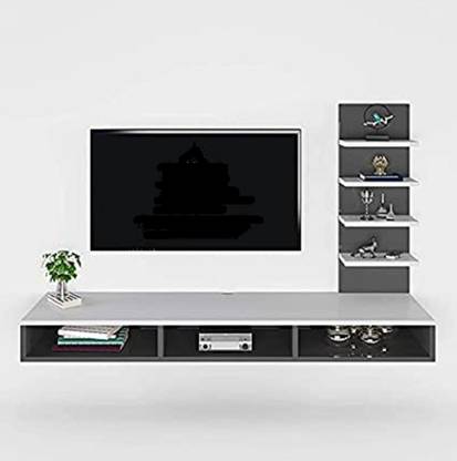 Home wood Wooden MDF tv unit and cabinet perfect for 42 inches LED TV (White & Grey). Engineered Wood TV Entertainment Unit