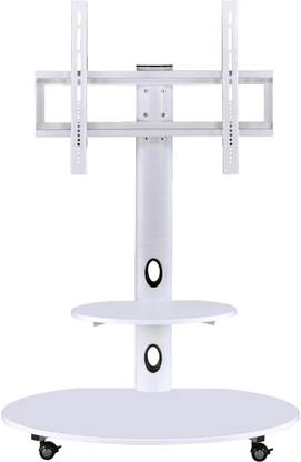 Dekka Height Adjustable TV Trolley cart Movable Portable Rolling TV Stand with Wheels Metal TV Entertainment Unit
