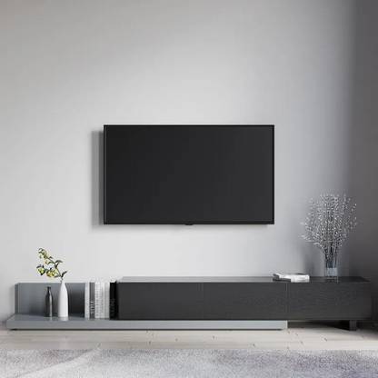 NG Decor Modern Extendable TV Stand Black and Gray Media Console with 3-Drawer Engineered Wood TV Entertainment Unit