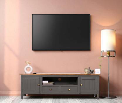 Woodefly Woodefly Solid Mango Wood Tv cabinet-2 Doors and 2 Drawers Solid Wood TV Entertainment Unit