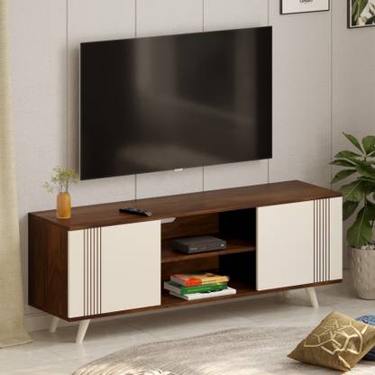 BLUEWUD Harmond TV Unit With Storage Shelves for Books & Décor Upto 55 Inches TV Engineered Wood TV Entertainment Unit