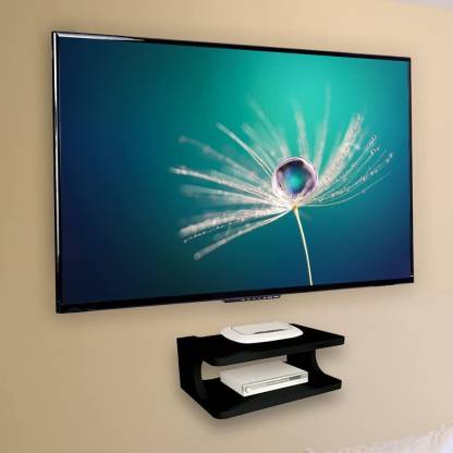 Usha Shriram Wall Mount Set top Box Stand | Office, Living & Bedroom | Brown | Premium Engineered Wood TV Entertainment Unit