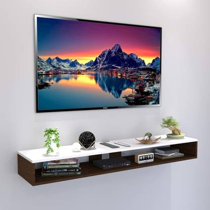 icrush TV Entertainment unit for 32 inches LED TV (Color Walnut and White) Engineered Wood TV Entertainment Unit