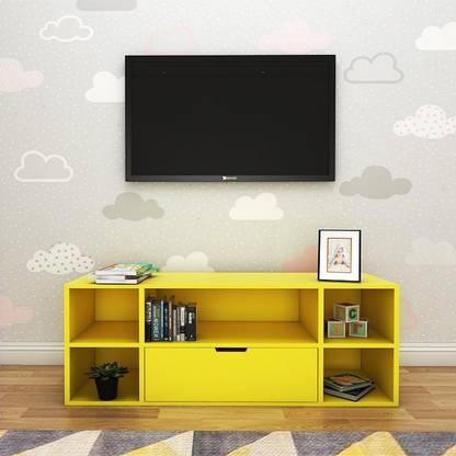 Malinaa Friendly’s Yellow Media Unit Solid Wood TV Entertainment Unit