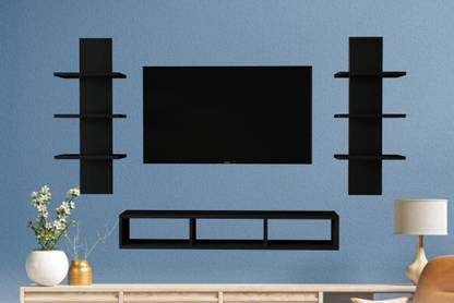 Home wood Modern looking tv unit perfect for 32 inches LED TV stand (Black) Engineered Wood TV Entertainment Unit