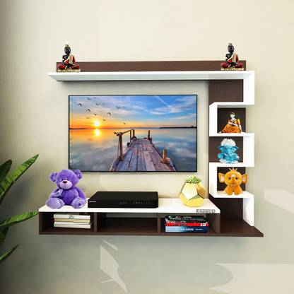 ERAWUD 43 inch Wall Mounted TV Unit, Cabinet, with TV Stand Unit Wall Shelf Home Decor Engineered Wood TV Entertainment Unit