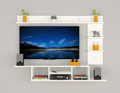 MACWUD Wall Mounted TV Unit/Wall Mounted Stand for Set Top Box 43 Inch Engineered Wood TV Entertainment Unit