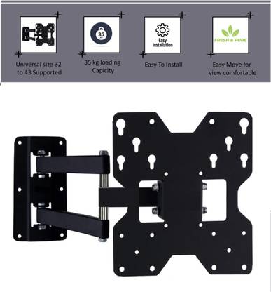 merugni 32 to 43 inch MOVABLE WALL MOUNT Compatible For All Led Lcd Full Motion TV Mount
