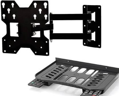 merugni MOVABLE TV WALL MOUNT Compatible For 32 TO 42 inch ALL LED \LCD WITH SETUP BOX TV Stand Base