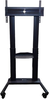 Zigma Enriching Lifestyles LED TV Stand Floor Trolley for 40”-80” with Bracket, Wheels, Multipurpose Shelf Full Motion TV Mount