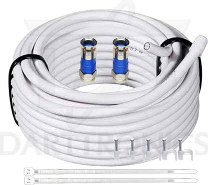 DARTTRONICS  TV-out Cable Coaxial RG-6 Cable for All DTH Antenna Cable Wire With 2 Original Connector