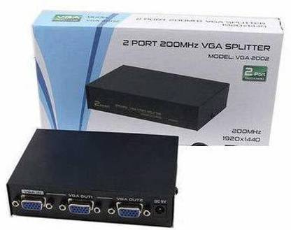 Mak World  TV-out Cable 2 Port VGA Splitter Sharing Switch Box 150MHz 1 Input 2 Output VGA Splitter
