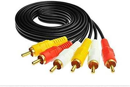 Sage TV-out Cable 3 RCA Audio Video AV Cable. Suitable for TV, LED,DTH 1 Pc Pack (1.5 Meter)