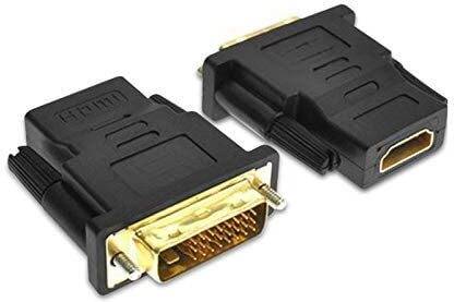 microware  TV-out Cable Bi-Directional DVI Male to HDMI Female Converter, Support 1080P, 3D for PS3,PS4,TV Box, Blu-ray, Projector, HDTV (24+1) with Gold-Plated (Bi-Directional DVI)