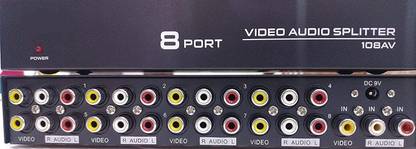 Mak World  TV-out Cable AV Audio Video Splitter RCA Splitter 1 in 8 Out