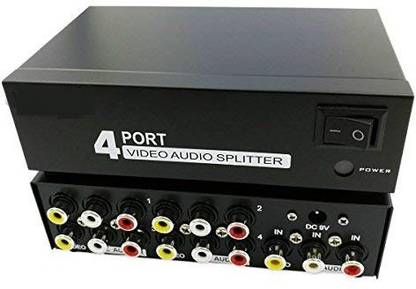 Mak World 4 Way AV Audio Video AMP Splitter RCA 1 Input & RCA 4 Output 0 inch DVD Player
