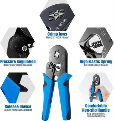 BALRAMA 1200 pc Wire Ferrule Terminals Crimping Tool Kit 0.25-6 mm Wire Cable Connector Ferrule Crimping Tool Kit AWG 23-10 Self-Adjustable Wire Plier Tool Set 0.25-6mm Wire Connector