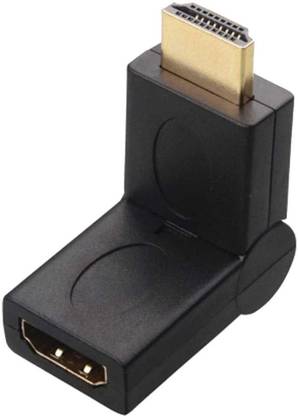 ULTRABYTES  TV-out Cable HDMI Male to Female Adapter 90-180 Degree Angled Rotating with Gold Plated