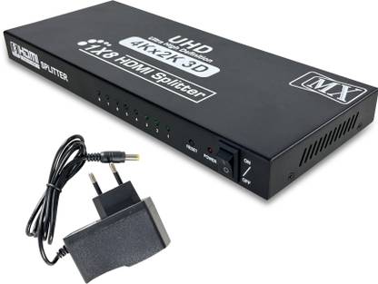 MX HDMI SPILITTER Full HD 1 8 (HDMI 1 INPUT TO 8 OUTPUTS) w/ 1080p Support (V2.0) Media Streaming Device