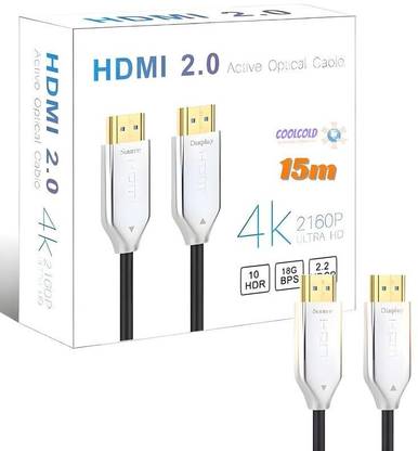 coolcold  TV-out Cable HDMI Cable | 4K Fiber, HDMI to HDMI Cable | 15M, (AOC) Active Optical Cable