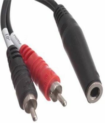 TECHON  TV-out Cable 3.5mm audio stereo female jack to 2 rca male jack adapter aux audio cable