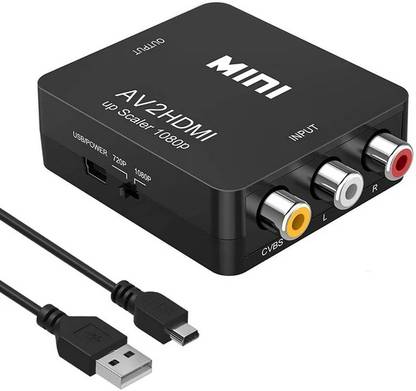 microware  TV-out Cable AV to HDMI, CVBS to HDMI Converter, CVBS RAC Audio and Video Adapter 720p/1080P