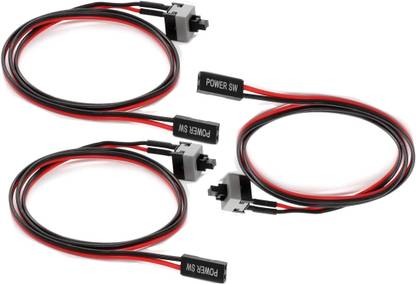 TAAPSEE  TV-out Cable 3 Pack Power On/Off/Reset Button Switch Desktop PC ATX PC Computer Motherboard