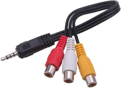 C & E TV-out Cable 3.5mm Stereo TRRS Male to 3 RCA Female Composite AV Cable Adapter 12cm