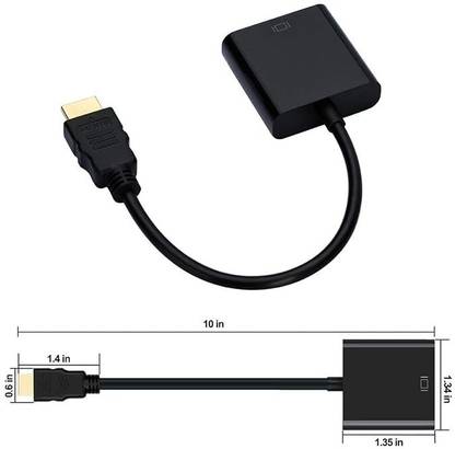 autoskills  TV-out Cable HDMI to VGA Adapter (Male to Female) for Computer, Laptop, HDTV, Xbox