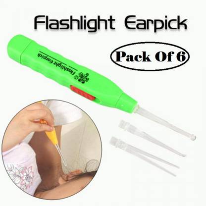 FlyTouch (6Pcs) Led Flashlight Ear Pick Health Ear Cleaner Cleaning Earwax Remover Tool