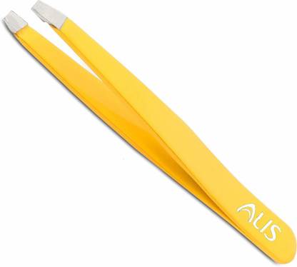 alis Slant Tip Tweezers & Eyebrow Plucker for Eyebrows & Ingrown Hair, Plucking Daily Beauty Tool (YELLOW SET OF 1 PCS)