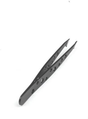 FOLELLO Curved Tip Tweezer Plucker for Eyebrows, Upper Lips & Small hair (Black)