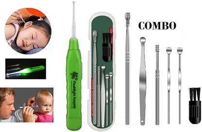 FlyTouch Stainless Steel Ear Spoon Earwax Spoon Cleaner Set Ear Pick Cleaning