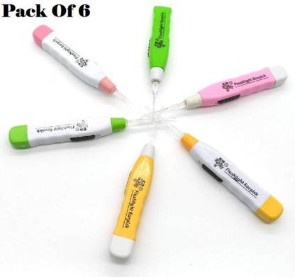 FlyTouch (6Pcs) Earwax Removal Led Flashlight Earplug Cleanser Headphones Cleaning Device