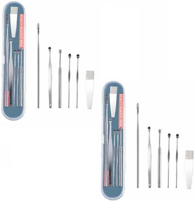 KAULDVISHE pack of 2 Ear Wax Cleaner Tool Set with Storage Box Remover Ear Curette Cleaner