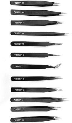RELIBBA Non magnetic tweezers set for mobile/ laptop/ jewellery repair (set of 12)