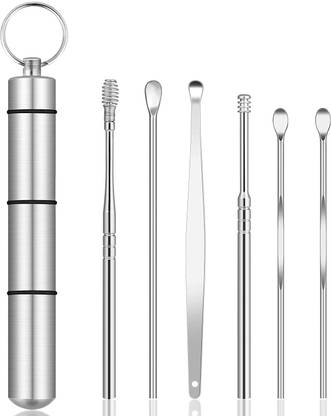 LOCAL SHOPPER Earwax Removal Kit Ear Curette & Spiral Tools With Aluminum Tube 6 Pieces